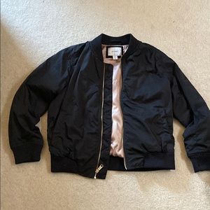 Petite Black Bomber Jacket